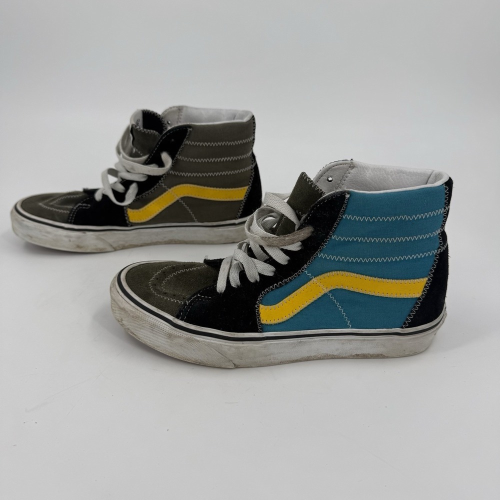 Vans Sk8-Hi Patchwork Multicolor High Top Sneakers Womens 7 Mens 5.5